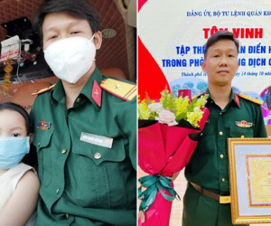 Bé gái 4 tuổi đỡ tro cốt mẹ, người lính ở TP.HCM nhói tim nhận đỡ đầu