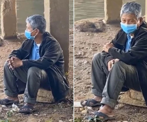 Lặng người trước hình ảnh cha già tóc bạc ngồi đờ đẫn cả ngày dưới mép sông chờ vớt thi thể đứa con nghĩ quẩn