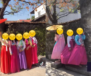 Dòng người mặc hanbok đổ xô đi chụp ảnh check in ở cây hồng cổ Ninh Bình gây tranh cãi dữ dội: 'Không hiểu giống Hàn Quốc chỗ nào?'