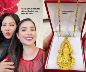 Phạm Hương chơi lớn tặng dây chuyền vàng giá trị khủng cho mẹ ruột, cuộc sống của 2 mẹ con nàng Hậu ở Mỹ thế nào?