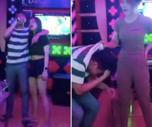 Đang ôm gái xinh trong quán và hát 'vợ tuyệt vời nhất', anh chồng tái mặt khi vợ đến bắt tại trận