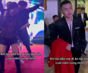 Dẫn mẹ đi ăn tất niên cuối năm, nam thanh niên 'đứng hình' trước màn thể hiện 'cực khét' của mẹ