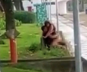 Cặp đôi vô tư 'ân ái' ở ghế đá bên đường, bị người quay video hét vào mặt vẫn tỉnh bơ