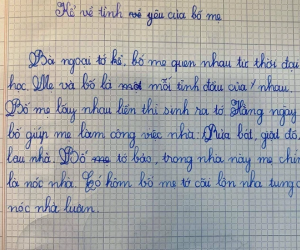 Viết văn kể về tình yêu của bố mẹ, học sinh lớp 3 khiến dân tình cười sặc sụa với màn kết bài