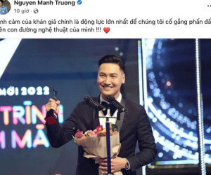 Mạnh Trường ẵm giải VTV Awards 2021, bị vợ hỏi sao không hôn, Hồng Đăng tuyên bố: 'Nó định hôn anh đẩy ra ngay đấy!'