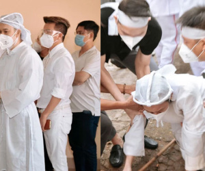 Tròn 100 ngày bố mất, Dương Triệu Vũ lần đầu chia sẻ loạt ảnh trong đám tang, khoảnh khắc NS Hoài Linh gục bên linh cữu bố gây xúc động