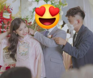 Sính lễ nhà chồng giàu có trao cho Nhật Lê cực khủng: 8 cây vàng, 1 dây chuyền kim cương, 1 lắc vàng
