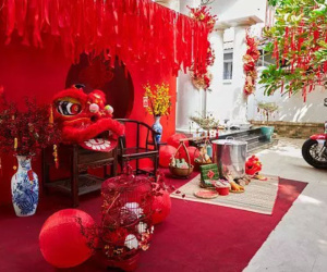 Ảnh trang trí nhà cửa đón Tết toàn mùi tiền của Đoàn Di Băng