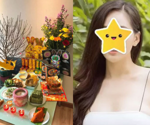 Hoa hậu đình đám Vbiz cúng ông Công ông Táo bằng bún đậu