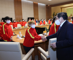 Thủ tướng Phạm Minh Chính gặp gỡ, chúc mừng đội tuyển Bóng đá nữ Việt Nam