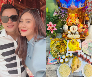 Sao Việt nô nức đi mua vàng, làm lễ cúng trong ngày vía Thần Tài
