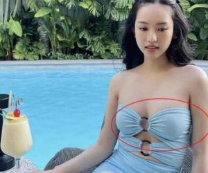 Hot girl Thúy Vi lại để lộ miếng dán ngực kém duyên
