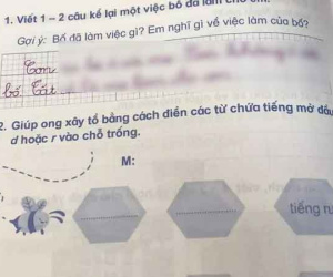 Cô giáo ra đề tả việc bố làm, học sinh viết đúng 3 câu nhưng đọc xong nghẹt thở