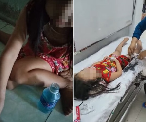 Xôn xao clip mẹ ép con gái 4 tuổi uống thuốc khiến bé phải cấp cứu trong tình trạng hôn mê: 'Uống nữa đi, uống hết đi, uống 1 lúc hết luôn đi'