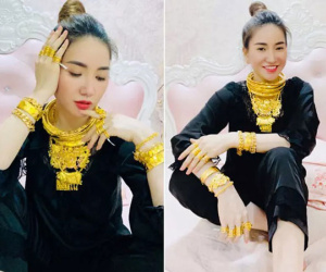 Cô dâu Thanh Hóa gây choáng đeo 28 cây vàng trong đám cưới