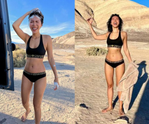 Minh Tú khoe body nóng bỏng mắt với nội y, trải nghiệm gội đầu giữa cái nắng gió của trời Tây