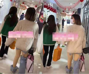 Mặc quần như không mặc, cô gái thản nhiên đi siêu thị: 'Trông ngứa mắt thật'