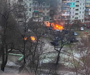 Các thành phố Ukraine đang chìm trong khói lửa