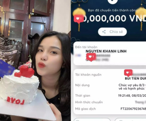 Khánh Linh khoe số dư tài khoản khủng nhận từ Bùi Tiến Dũng