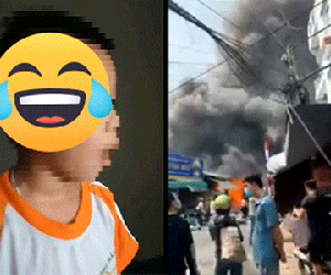 Cận cảnh bé trai nghi đốt xe đồ chơi gây cháy cả ki ốt