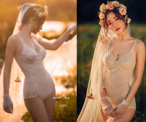 Hóa cô dâu phiên bản cực quyến rũ, gái xinh 'đất Mỏ' gây sốt