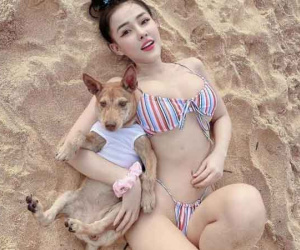 Bạn gái Lương Bằng Quang khoe vòng eo 'con kiến', diện bikini nhỏ xíu khiến dân tình 'nhức mắt'