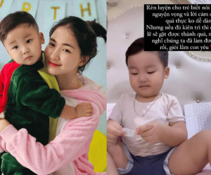 Hòa Minzy 'đốn tim' khi con trai hơn 3 tuổi biết nói lời này, dân tình khen ngợi cách nữ ca sĩ dạy nhóc tỳ