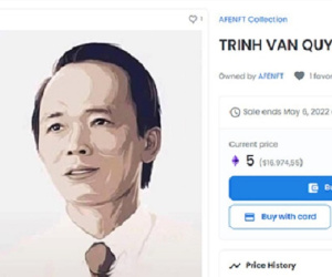 NFT ông Trịnh Văn Quyết được rao bán với giá gần 400 triệu đồng
