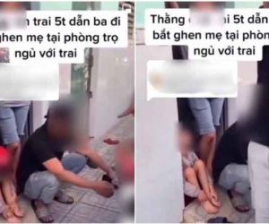 Xôn xao đoạn clip 'con trai 5 tuổi dẫn ba đi bắt ghen', phát hiện mẹ và người đàn ông lạ trong phòng trọ