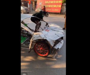 Video: Thanh niên lái 'siêu xe' tự chế ra đường khiến công an vội mời về trụ sở