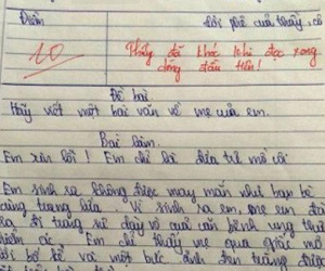 Bài văn của học trò lớp 6 được chấm điểm 10, thầy giáo bật khóc khi đọc dòng đầu tiên