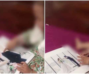 Đã chụp ảnh cưới không 'mời', bố mẹ còn ngang nhiên thơm nhau, bé gái nức nở: 'Bố không thơm con thì thôi'