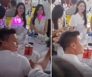 Quang Hải và bạn gái Chu Thanh Huyền dự đám cưới Tấn Tài