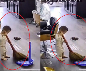 Cậu bé 3 tuổi chăm chỉ quét nhà 'đốn tim' dân mạng: 'Xin phép nhận suất cho con gái mình nhé!'