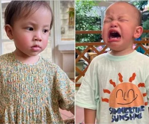 Biểu cảm trái ngược của cặp sinh đôi nhà Hà Hồ ngày đầu đến trường: Leon nước mắt nước mũi tèm lem, Lisa chuẩn chị đại