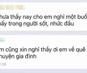 Học trò nhắn tin xin phép nghỉ học, đọc câu trả lời của thầy giáo mà ai nấy đều ngã ngửa