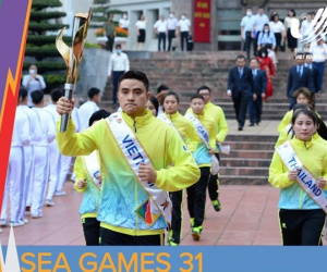 Ngọn lửa thiêng SEA Games 31 đã về đến Mỹ Đình