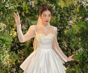 Thiên An diện váy cô dâu đẹp ngỡ ngàng, khoe visual đỉnh khiến dân tình tròn mắt