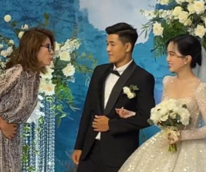 Trang Khàn bị chê kém duyên khi có hành động 'khám bụng' vợ mới cưới của Hà Đức Chinh