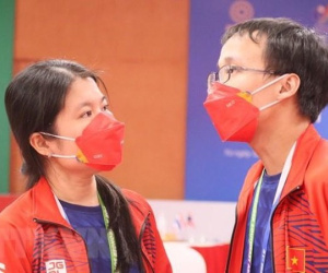 Cả hai vợ chồng đều đoạt Huy chương Vàng SEA Games 31