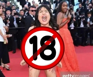 Cannes 2022 náo loạn vì sự xuất hiện của một người phụ nữ lạ mặt khỏa thân trên thảm đỏ