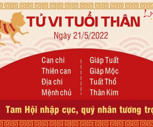 Tử vi Thứ Bảy ngày 21/5/2022 của 12 con giáp: Thân đón tài lộc, Dậu đề phòng thị phi