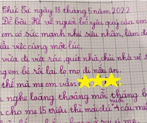Học sinh tiểu học làm văn tả bố giỏi như 'siêu nhân' nhưng vẫn bị mẹ chê tả tơi khiến dân mạng cười ngất