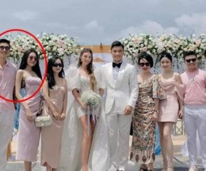 Xuất hiện cùng Đoàn Văn Hậu tại tiệc cưới thủ môn Bùi Tiến Dũng, Doãn Hải My có động thái 'né' camera gây chú ý