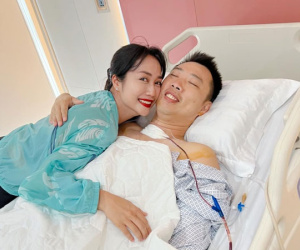 Chồng gặp biến cố sức khỏe vì khối u tuyến giáp, Ốc Thanh Vân thở phào bên giường bệnh sau ca phẫu thuật