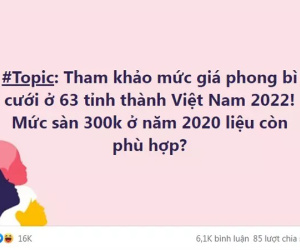 Dân mạng tranh cãi việc đi phong bì đám cưới với giá sàn 300k
