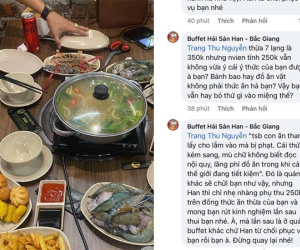Quán buffet hải sản mang cân ra cân thức ăn thừa trước mặt khách để phạt tiền, chửi xéo khách 'ăn tham lấy cho lắm vào'