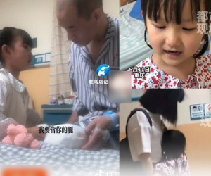 Con gái 6 tuổi ôm chặt lấy mẹ òa khóc khi nhìn thấy đôi chân bị cắt cụt của bố sau cơn bệnh: 'Con sẽ trở thành chân của bố!'