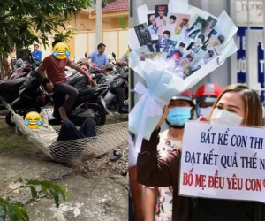 Những hình ảnh 'mát lòng' giữa mùa thi nóng rực: Bố mắc võng nằm giữa bãi gửi xe, mẹ mang 'idol' đến tận cổng chờ con thi xong