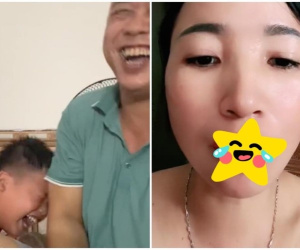 Hai bố con cười không ăn nổi cơm khi thấy mẹ đi phun môi về, xem nguyên nhân ai cũng đồng cảm